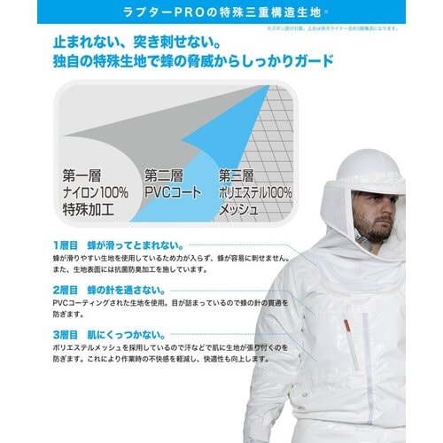 丸和ケミカル 蜂防護服 ラプターPRO GALE
