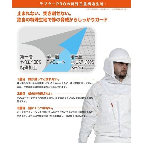 丸和ケミカル 蜂防護服 ラプターPRO 手袋(V−