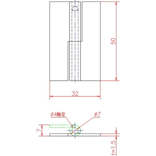 ジョー・プリンス 鉄角型抜差蝶番 50mm 右