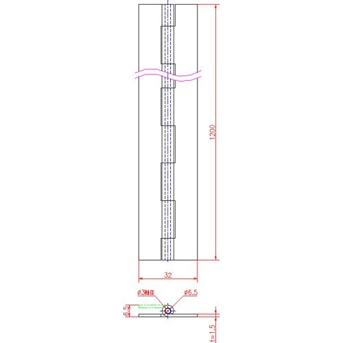 ジョー・プリンス ステンレス長蝶番(厚口)1200