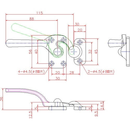 ジョー・プリンス ステンレス鎌型ハンドル 中 左