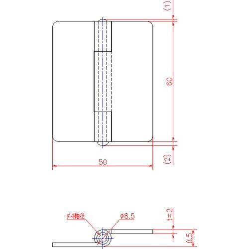 ジョー・プリンス ステンレス平行蝶番 60mm