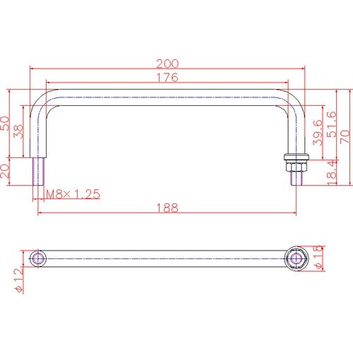 ジョー・プリンス ステンレス丸棒取手(スタッド付)