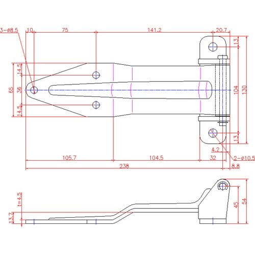 ジョー・プリンス 鉄リーフヒンジ 右