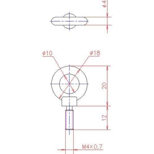 ジョー・プリンス ステンレス小型アイボルト M4