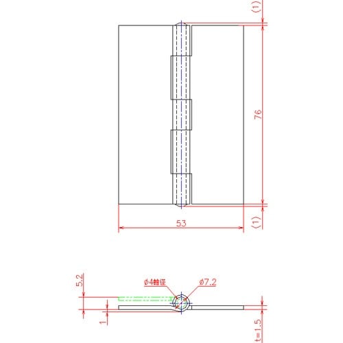 ジョー・プリンス ステンレス厚口蝶番(穴ナシ)76