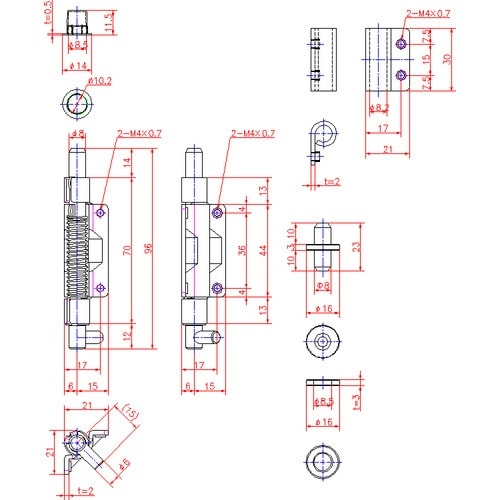 ジョー・プリンス 点検口用ピボットヒンジ(ビス止タ