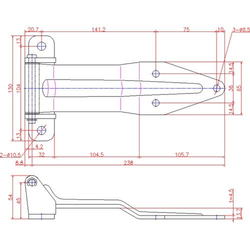 ジョー・プリンス 鉄リーフヒンジ 左