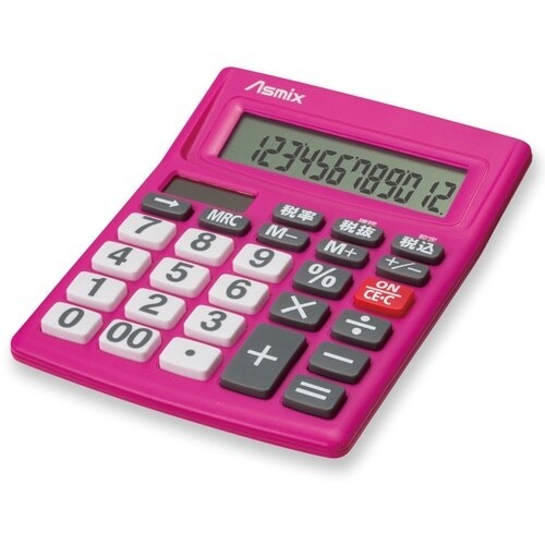 ASKA 電卓 ビジネス電卓 ピンク