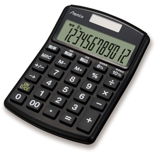ASKA 電卓 軽減税率電卓抗菌タイプ ブラック