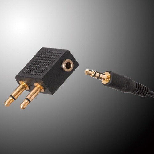 YAZAWA トラベル航空機用変換プラグ ブラック