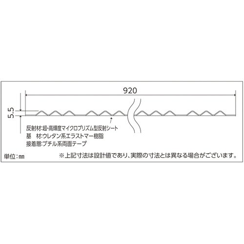 緑十字 波状プリズム型超高輝度反射テープ(ウェーブ