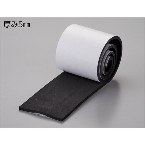 緑十字 スポンジゴム(粘着テープ付) 黒 100×