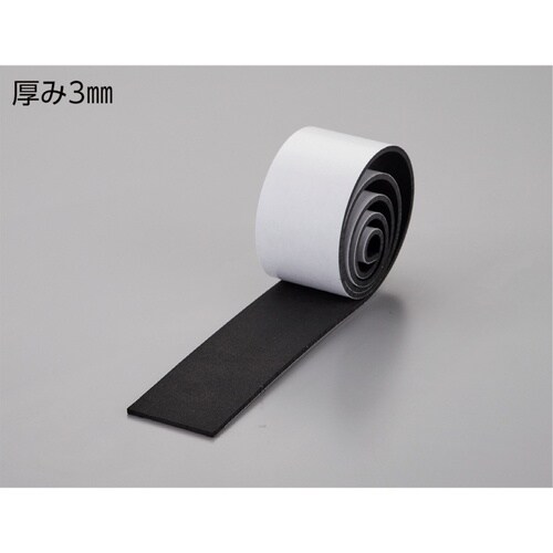 緑十字 スポンジゴム(粘着テープ付) 黒 50×1