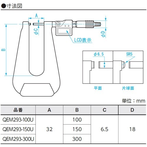SK デジタルU字形鋼板マイクロメータ 測定範囲0