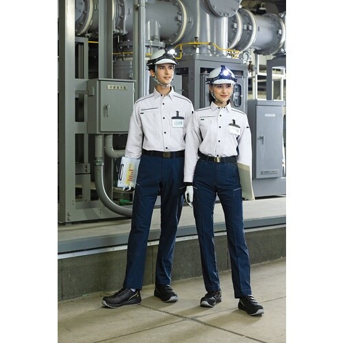 アイトス 長袖シャツ(男女兼用)AZ3535 ブル