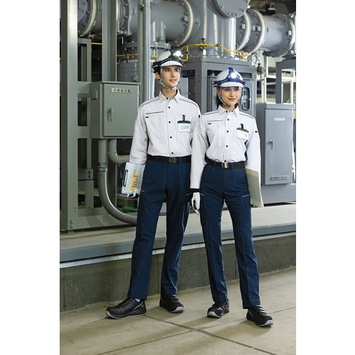 アイトス 長袖シャツ(男女兼用)AZ3535 ブル