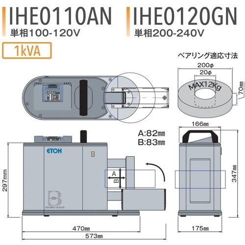江藤 IHEN型ベアリングヒーター内径20ー外径2