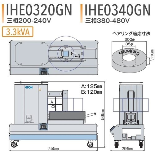 江藤 IHEN型ベアリングヒーター内径35ー外径3