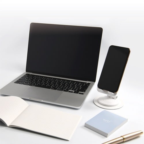 ナカバヤシ 折りたたみスマートフォンスタンド/ホワ