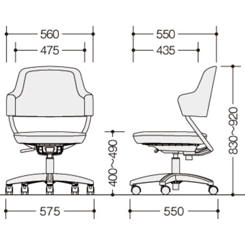 NAIKI ワークチェアー(ミドル) フープル H