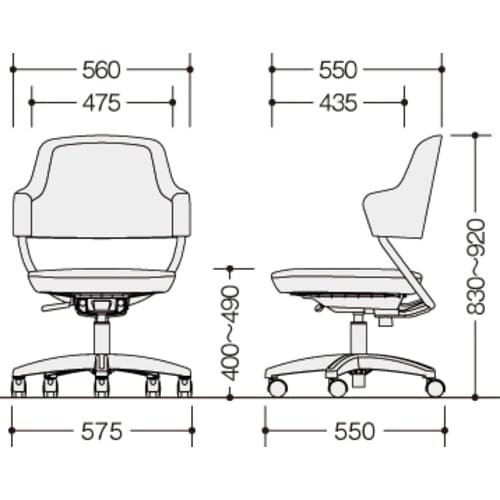 NAIKI ワークチェアー(ミドル) フープル H