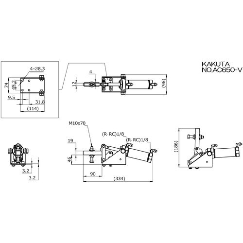 角田 エアークランプ No.AC650−V