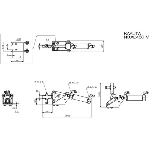 角田 エアークランプ No.AC450−V