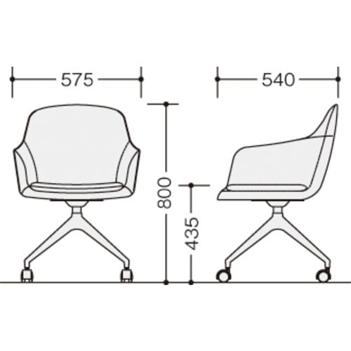NAIKI ミーティングチェアー(肘付) E380