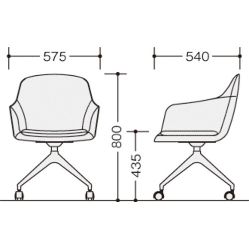NAIKI ミーティングチェアー(肘付) E380