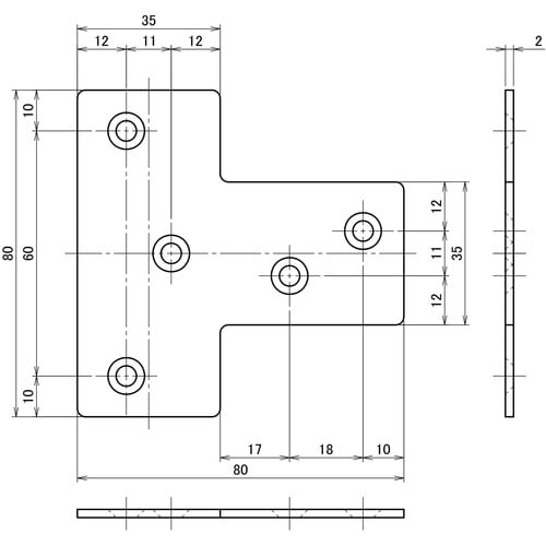 DAIDOHANT 2×4サポート フラットT字