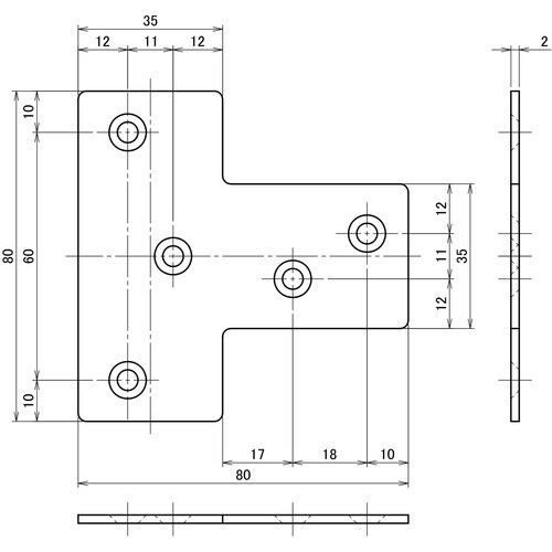 DAIDOHANT 2×4サポート フラットT字