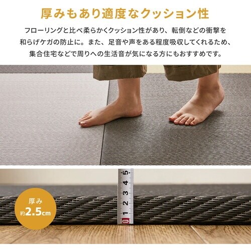 萩原 水拭きできる い草風置き畳 綾模様 ライトグ