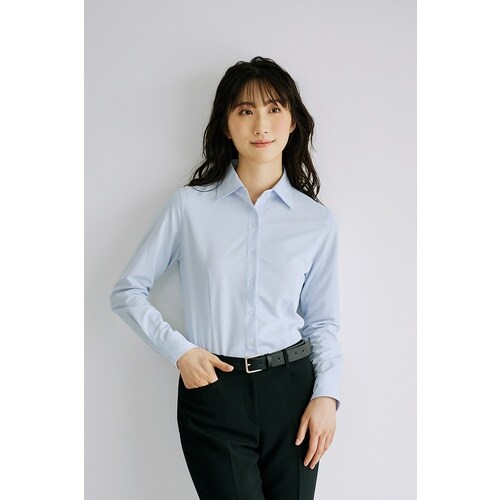 ピエ 長袖ブラウスHCB4101 サックス 7