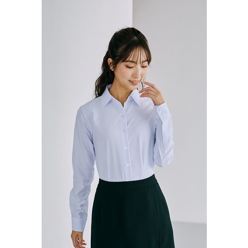 ピエ 長袖ブラウスHCB4001 サックス 5