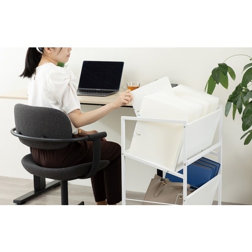 ASKA ファイルワゴン 木製ファイルワゴン2段