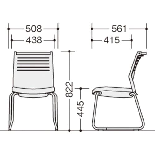 NAIKI ミーティングチェアー(肘無) E290