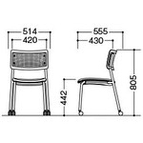 NAIKI ミーティングチェアー(肘無) E490