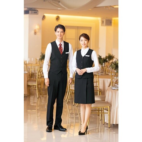 ピエ メンズベストAZ630051 ブラック 5L