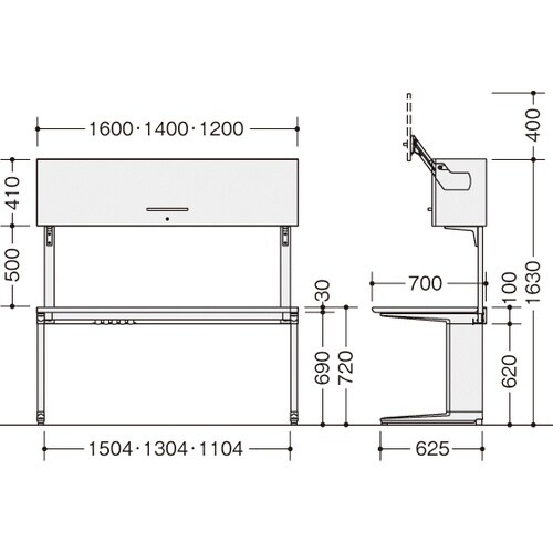 NAIKI 平デスク(上部ボックス付) トリアス
