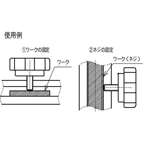 ラクテム 六角ノブボルト M6−12 真鍮パッド付