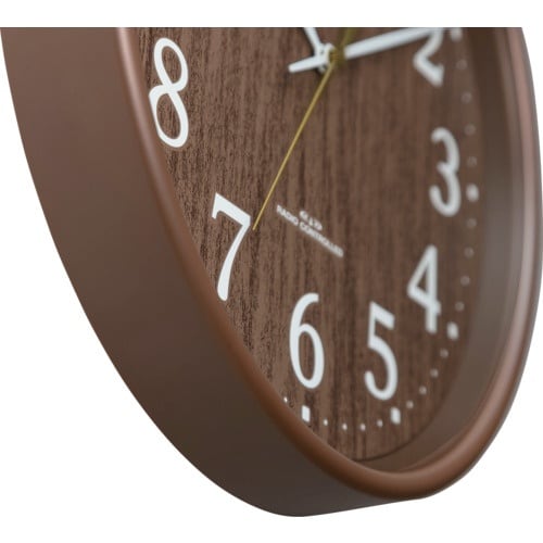 シチズン 電波時計 壁掛け時計 連続秒針 茶木目調
