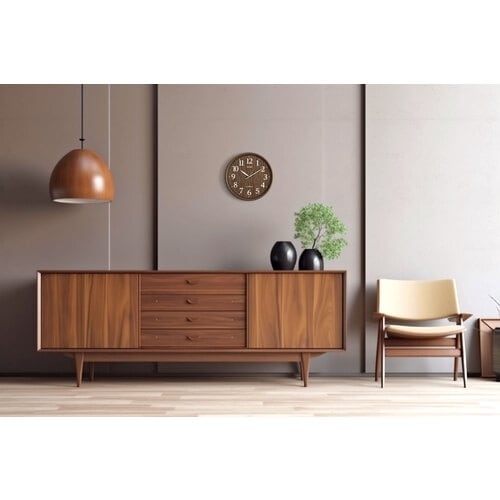 シチズン 電波時計 壁掛け時計 連続秒針 茶木目調