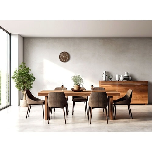 シチズン 電波時計 壁掛け時計 連続秒針 茶木目調