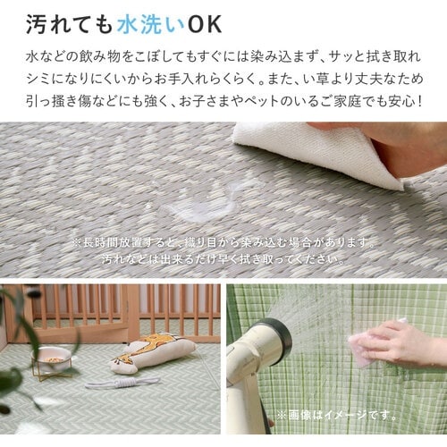 萩原 敷き詰め 洗えるい草風カーペット パスラッシ