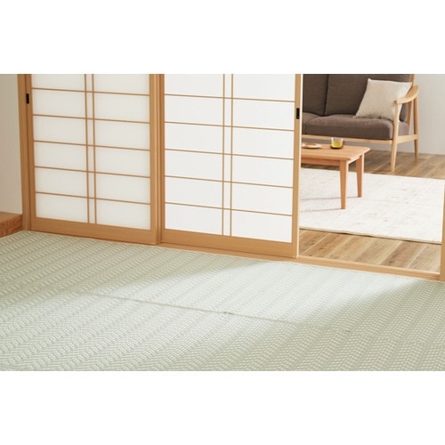 萩原 敷き詰め 洗えるい草風カーペット パスラッシ