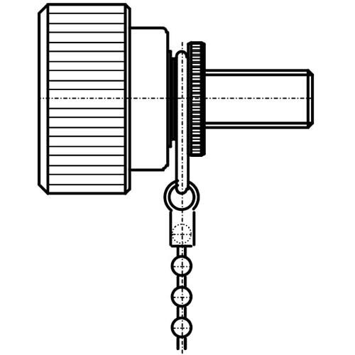 ラクテム ローレットナット 脱落防止チェーン付 M