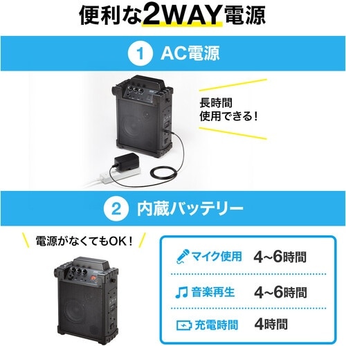 SANWA ワイヤレスマイク付き拡声器スピーカー(