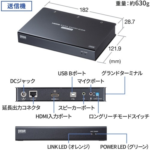 SANWA KVMエクステンダー(HDMI・USB