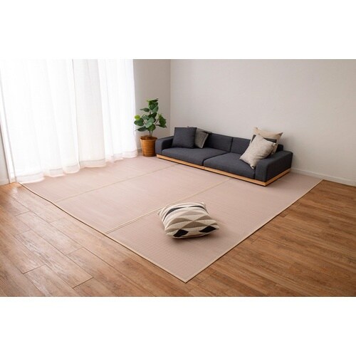 萩原 敷き詰め 洗えるい草風カーペット 四条 ピン